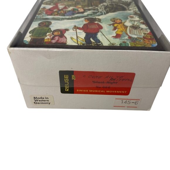 Vintage Reuge German Musical Jewelry Box Retro Christmas O Come All Ye Faithful - Picture 7 of 8